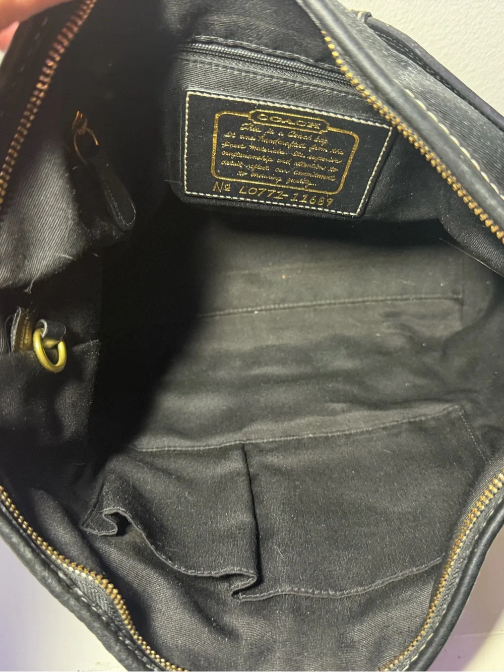 Coach Black and Gray Signature Canvas Shoulder Bag